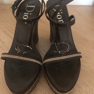 Christian Dior Black Wedges